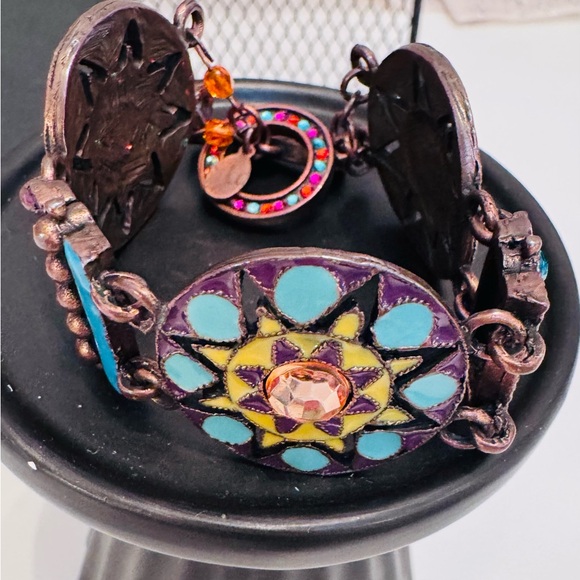 Chico’s Bohemian or southwestern Colorful cloisonné Bracelet - Picture 4 of 5